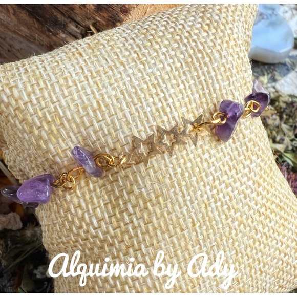 Amethyst dainty beaded bracelet/wisdom and peace/coastal grandma style - Picture 2 of 2